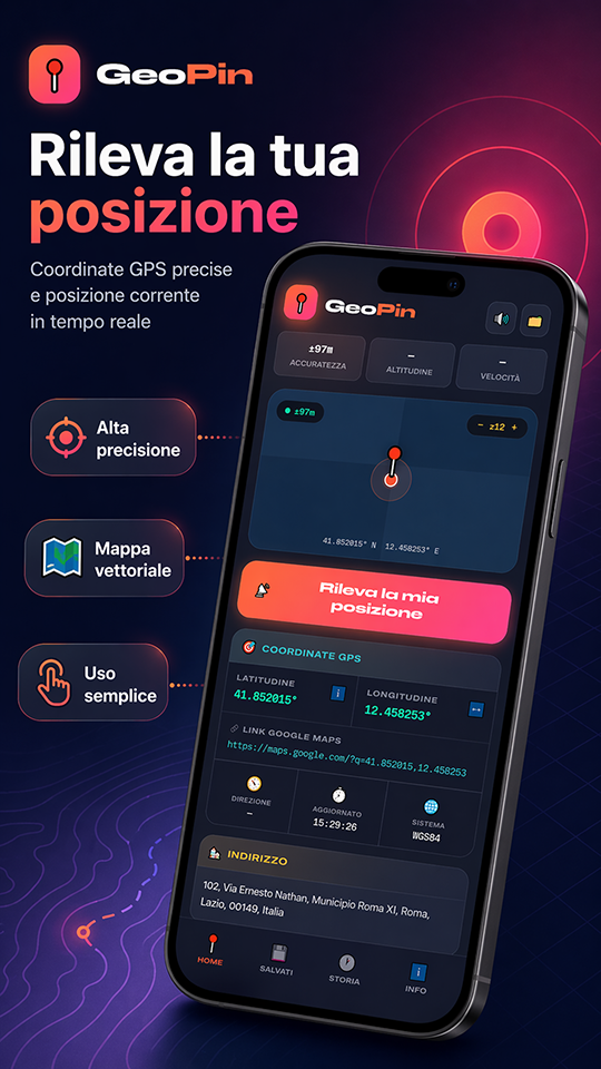 Geo Pin: salva un luogo o un parcheggio in pochi secondi
