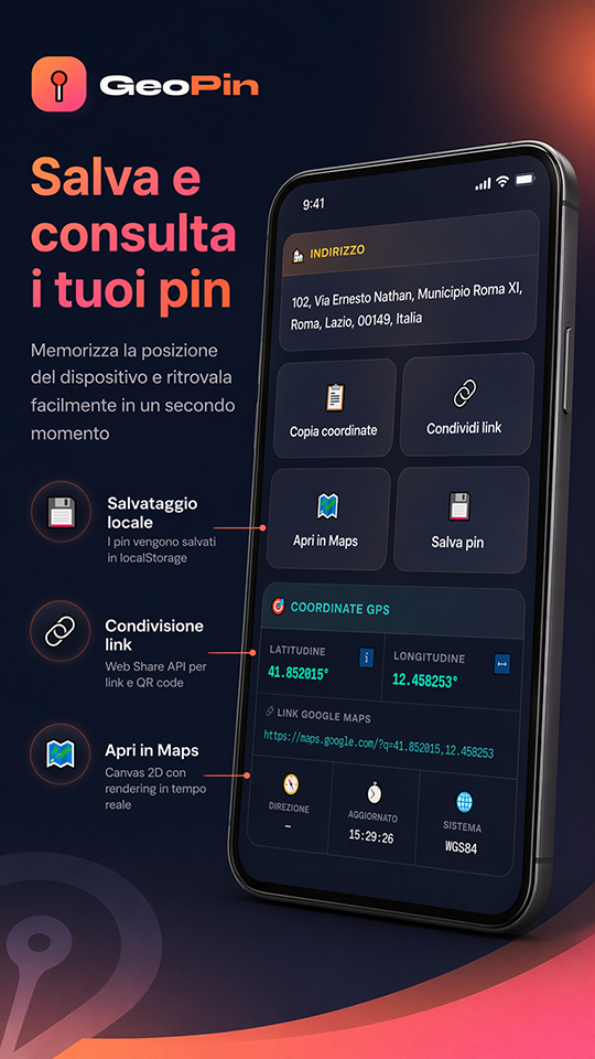 Geo Pin: consulta i luoghi salvati sulla mappa