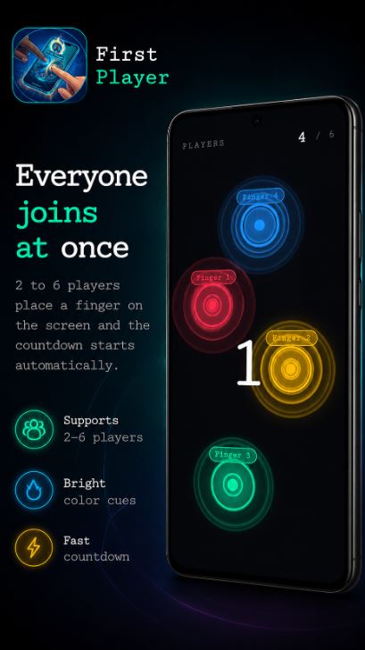 Player Picker: tutti i giocatori appoggiano il dito sullo schermo